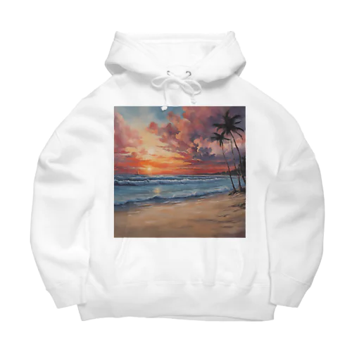 夕日の海辺 Big Hoodie