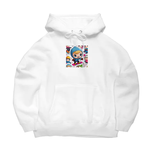 スノーボードとキャラクターたちのイラストグッズ Big Hoodie