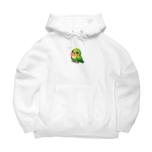 鮮やかなグリーンカラーのセキセイインコ Big Hoodie