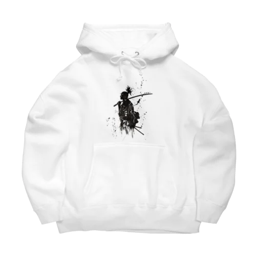 黒と白のサムライ: 陰と陽の完璧なバランス Big Hoodie