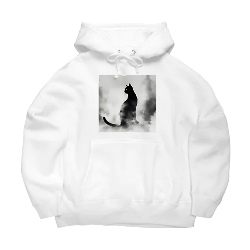 謎めいたモノクロねこ Big Hoodie