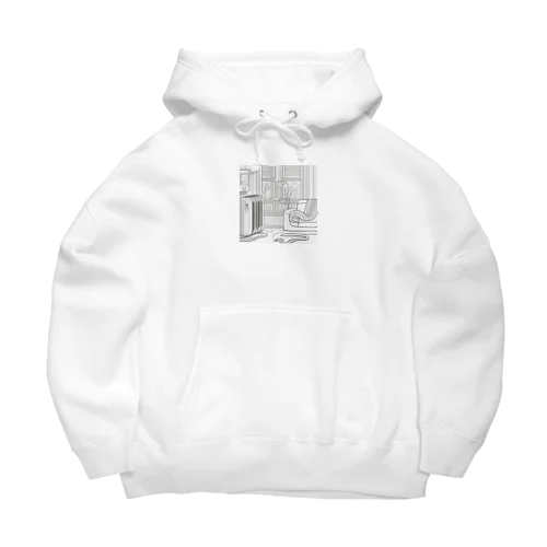 暖房の前でまったりと寝そべりながら冬を喜んでいる蛇 Big Hoodie