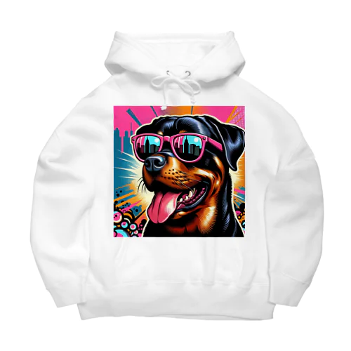 PINK GD ピンクのグラサンをかけたワンコグッズ Big Hoodie