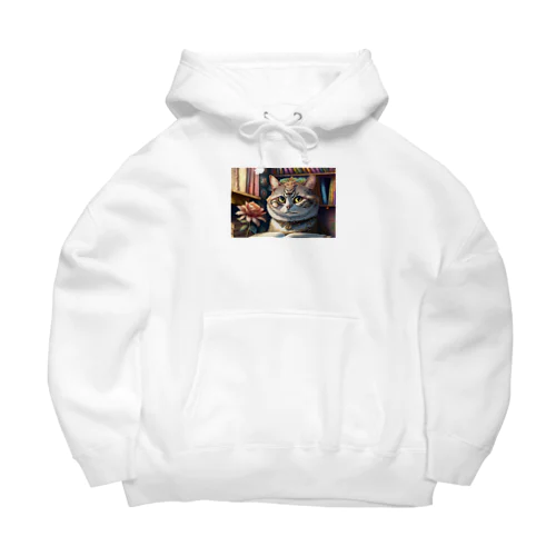 本を読む賢い猫 Big Hoodie