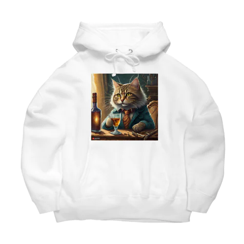 酒が好きな猫（社長） Big Hoodie