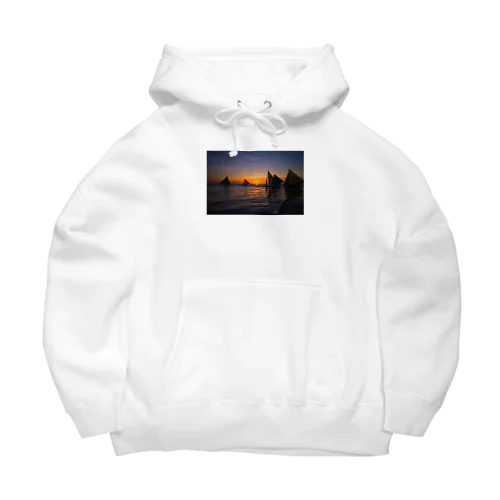 フィリピンボラカイ島夕陽ヨット海 Big Hoodie