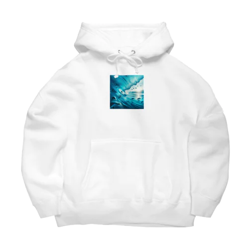 サーファーと海 Big Hoodie