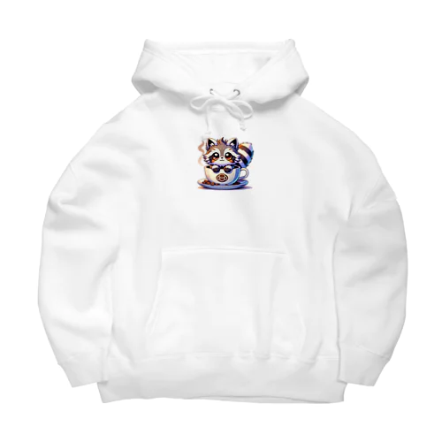 にゃんコーヒー タヌキ猫 Big Hoodie