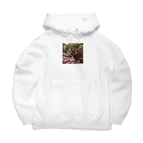 花を植えているトラ Big Hoodie