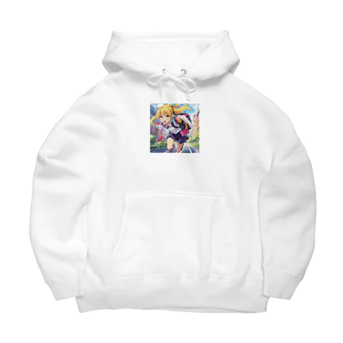 元気はつらつな、金髪ポニーテールJK Big Hoodie