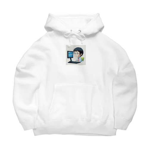 株価チェック中＠サラリーマン Big Hoodie