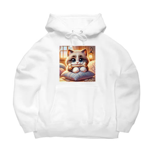 骨をくわえた猫ちゃん Big Hoodie