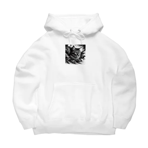 躍動感ある、、ネコ Big Hoodie