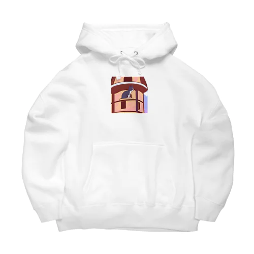 高台から見下ろす猫 Big Hoodie