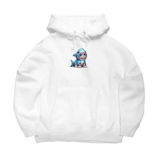 サメのフードを被った子猫 Big Hoodie