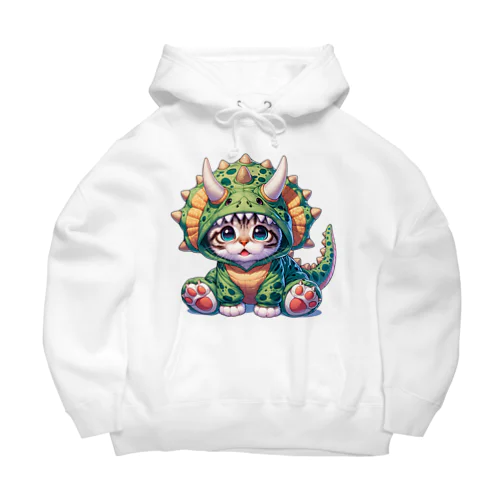 子猫とトリケラトプスのフード Big Hoodie