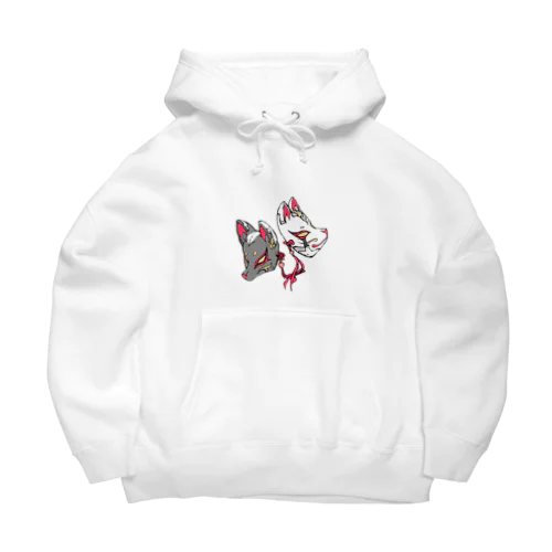 【砂音無常】和サイバーな狐面 Big Hoodie