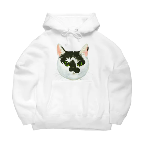 ねこさんのお顔（白黒ねこ） Big Hoodie