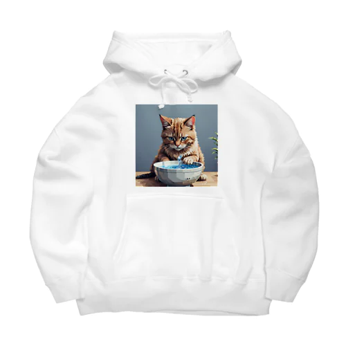 水を飲んでいる猫 Big Hoodie