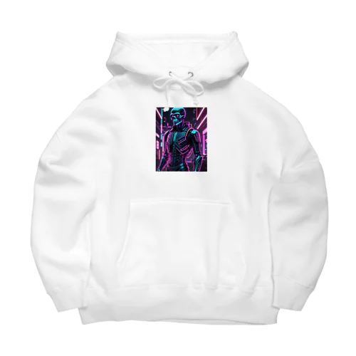 超クールな骸骨のサイバーパンクアート！ Big Hoodie