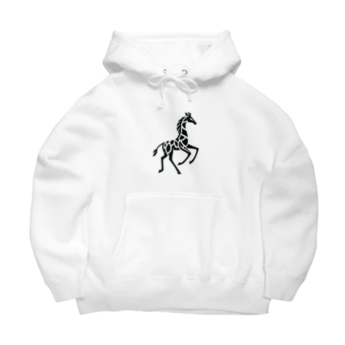 新感覚デザインの黒白キリン Big Hoodie