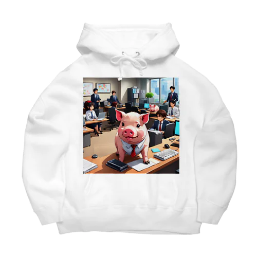 会社の組織改革を行うミニブタ Big Hoodie