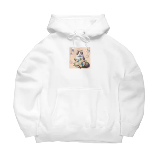 猫と薔薇　パールver. Big Hoodie