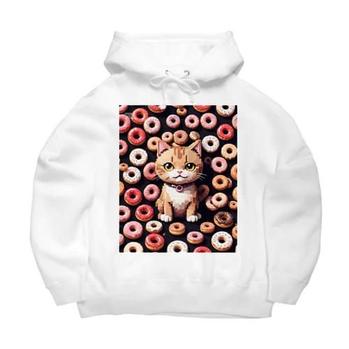 ドーナツ溢れる猫 Big Hoodie