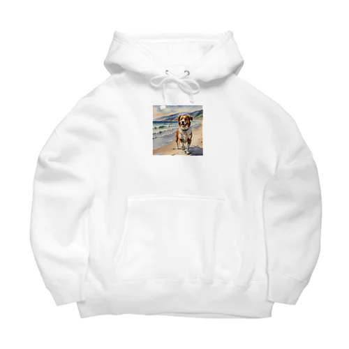海辺を走る犬 Big Hoodie