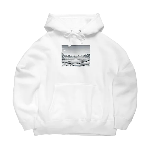 モノクロの雪景色 Big Hoodie