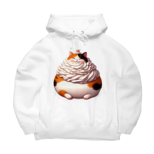 クリーム三毛猫 Big Hoodie