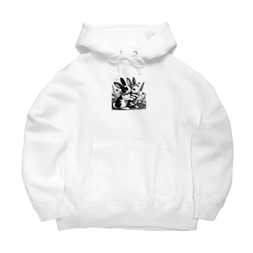 シンプルにかわいいウサギのグッズ Big Hoodie