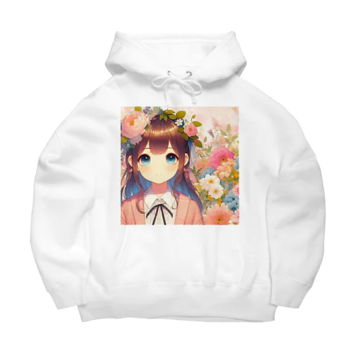 可愛い女の子とお花10 Big Hoodie