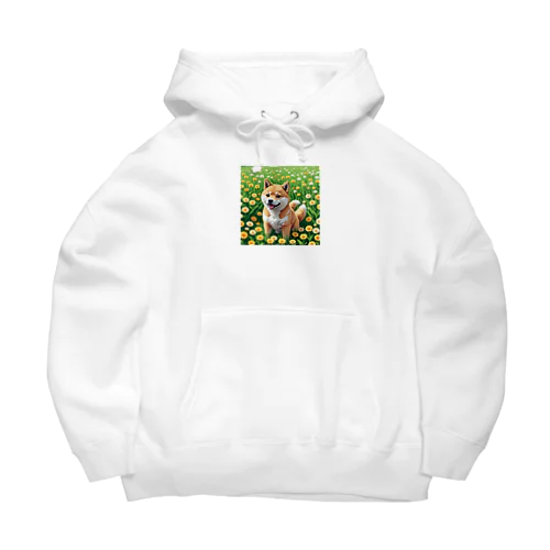 お花畑と柴犬 Big Hoodie