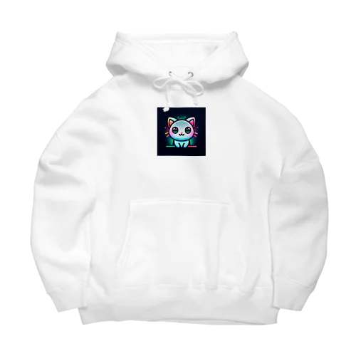 ネオン系の可愛い猫 Big Hoodie