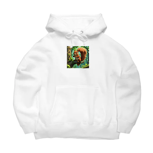 木登りしているリス Big Hoodie