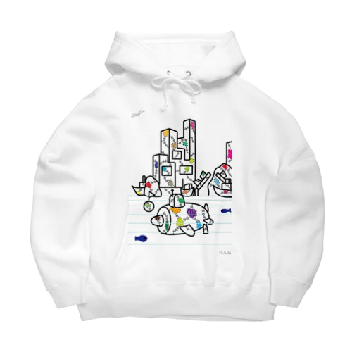 ボロい潜水艦や港 Big Hoodie