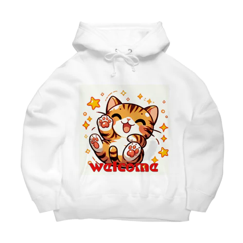 楽しく笑う肉球の猫ちゃん Big Hoodie