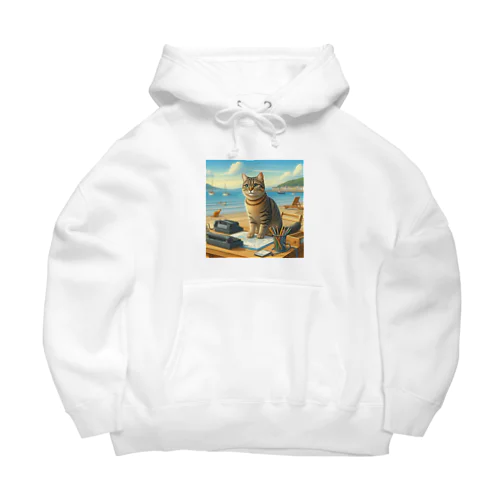 海辺の仕事猫 Big Hoodie