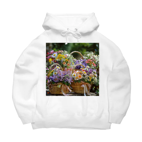 華やかな花が入った花かご　なでしこ1478 Big Hoodie