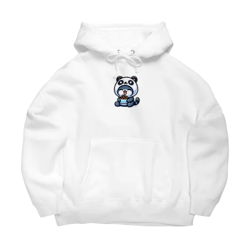 ご飯ににっこり着ぐるみネコ Big Hoodie