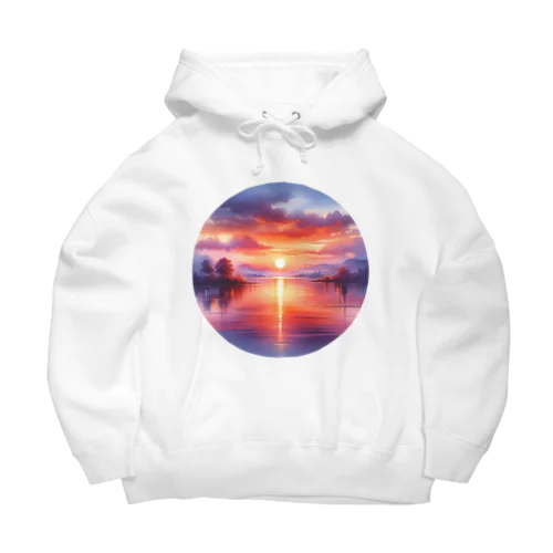 夕暮れの湖 Big Hoodie