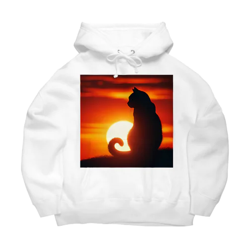 夕日と猫 Big Hoodie