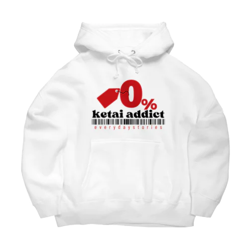 0% ketai addict タイポグラフィ グラフィックデザイン Big Hoodie