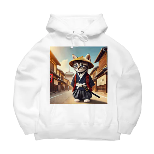 武士Cat Big Hoodie