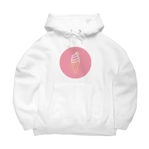 ソフトクリーム（neon pink circle） Big Hoodie