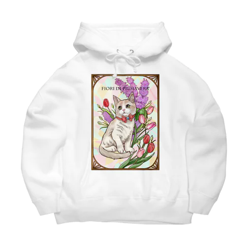 春の花々と猫　Fiori di Primavera Ⅲ Big Hoodie