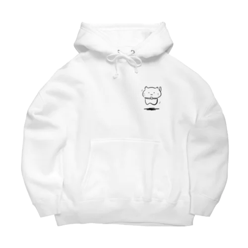 ねこが浮いてるビッグシルエットパーカー Big Hoodie