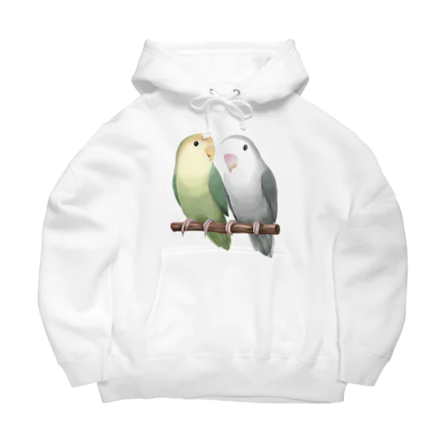 コザクラインコ　モーブとオリーブ【まめるりはことり】 Big Hoodie