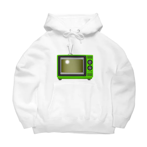 レトロな昭和の可愛い緑色テレビのイラスト Big Hoodie